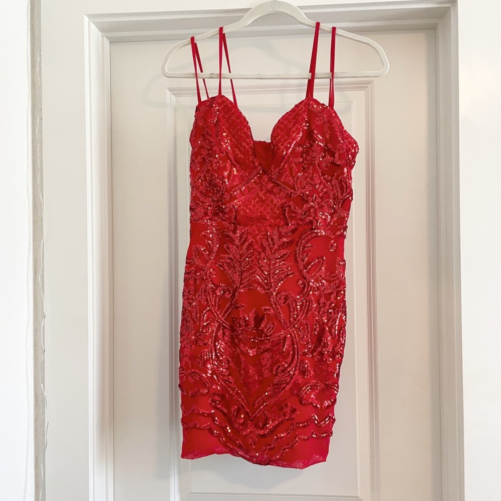 Red Sparkly Banjul Dress ✨